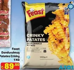 FEAST DONDURULMUŞ PATATES CRİNKY 1 KG fiyat ve kampanya bilgisi